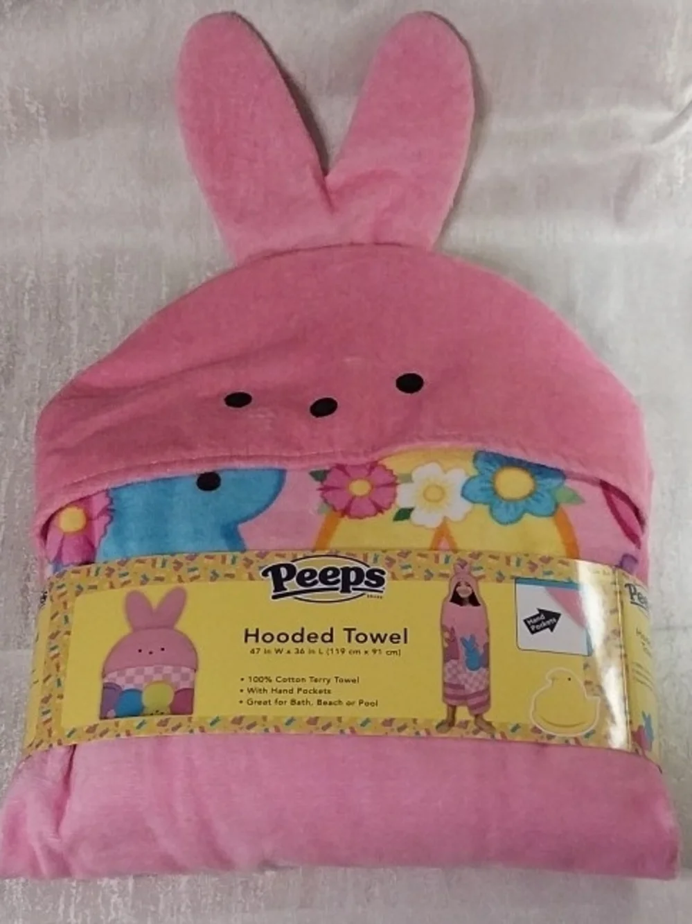 Peeps Pink Bunny Hooded Towel for Kids
